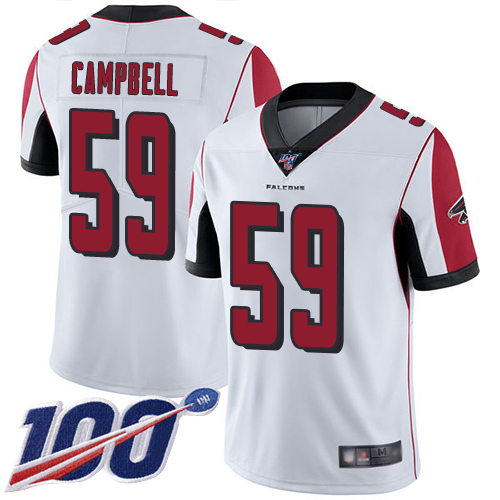 Atlanta Falcons Limited White Men De Vondre Campbell Road Jersey NFL Football #59 100th Season Vapor Untouchable->youth nfl jersey->Youth Jersey